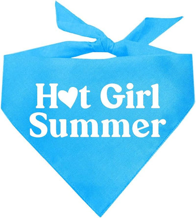 Hot Girl Summer Dog Bandana (Turquoise, XS 310)