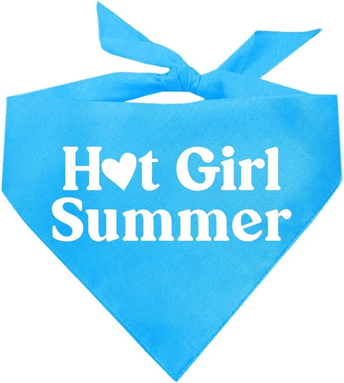 Hot Girl Summer Dog Bandana (Turquoise, OS 310)
