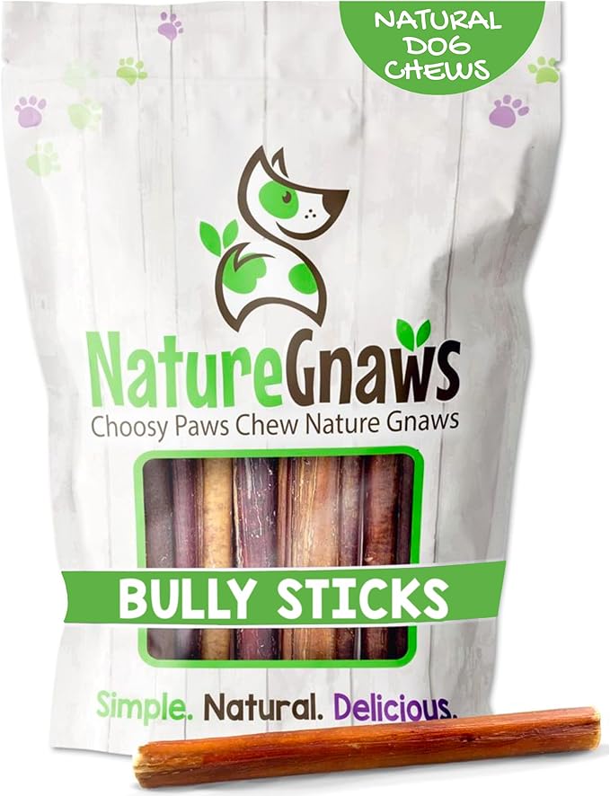 Bully Sticks for Dogs 5-6" (8oz) - Mixed Thickness - Long Lasting for Aggressive Chewers and Large Dogs - Natural Beef Dog Chew Bones