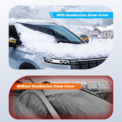 DooGooCoo [2026 Upgraded] Car Windshield Cover for Ice and Snow [700D Waterproof Fabric]-Windshield Snow Cover for Winter Snow & Frost, Suitable for Cars, SUVs, and Trucks - Large