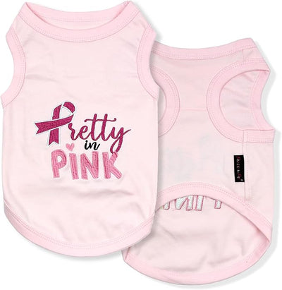 Parisian Pet Dog Shirt – 100% Cotton Shirts for Large Dogs – Trendy Pretty in Pink Sleeveless Puppy Clothes – Soft Breathable Girl Dog Clothes - Stretchy Pet Apparel - Summer Tshirts for Dogs