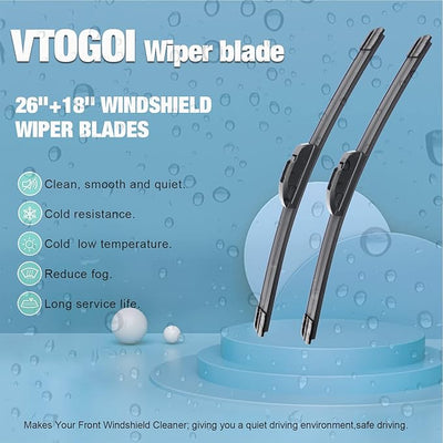 OEM Windshield Wiper Blades Replacement for Hyundai Veloster 2012 2013 2014 2015 2016 2017, All Weather Original Factory Quality Front & Rear Wipers Set 26"+18"+9" (Pack of 3)