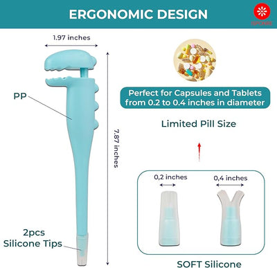 Pet Pill Shooter & Liquid Medicine Syringe for Dogs and Cats, Safe & Easy Pill Popper with Soft Silicone Tips, Pet Piller, Medication Feeder, Pill Pusher Dispenser for Pets Puppy Bird Feeding