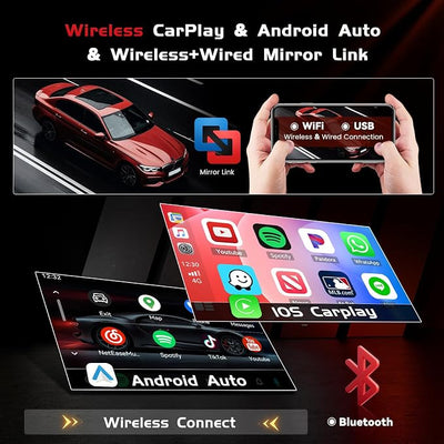 4+128GB Android 15 Car Radio for Nissan Versa Sedan 2015-2019 Wireless Carplay Android Auto, 10.1" 1280 * 720P in-Cell Touch Screen Car Stereo WiFi Bluetooth GPS FM/RDS EQ Backup Camera MIC