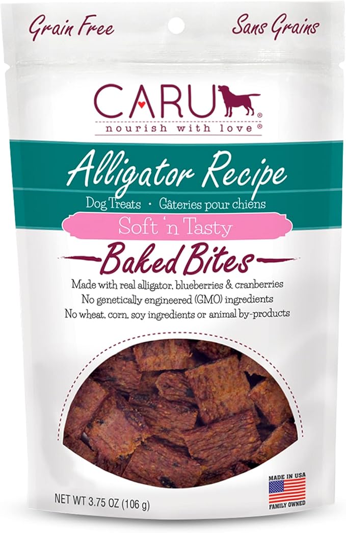 Soft n Tasty Baked Bites - Alligator Bites Dog Treats - Flavorful Training Treats - 3.75 oz