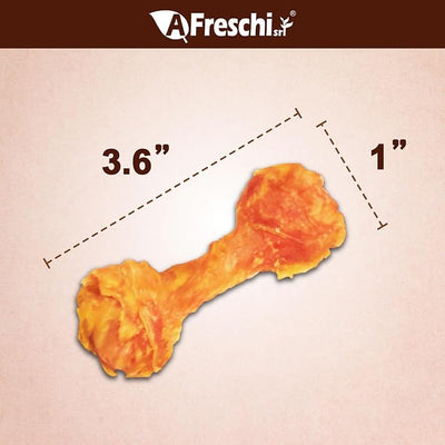A Freschi srl Turkey Tendons for Dogs, USA-Sourced Human Grade, Rawhide-Free Long-Lasting Puppy Chews, All Natural Hypoallergenic Dog Treats for Small Breeds, Bone (S), 6 Count Pack