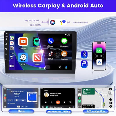 Inefala 4G 128G for Mitsubishi Lancer 2007-2012 Radio CarPlay 10.1" Incell Touchscreen Car Stereo Android 15 Android Auto Bluetooth 5.0 GPS WiFi 15UI Backup Camera