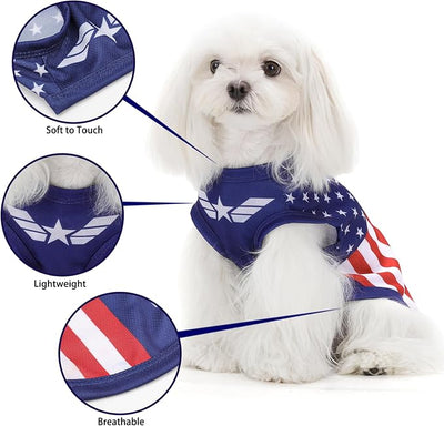 American Flag Inspired Dog Clothes: Ultra-Comfy Dog Shirt, Ideal Tank Materials for Cute, Stylish Look, Perfect for Everyday Wear & Independence Day Celebrations, Blue USA L