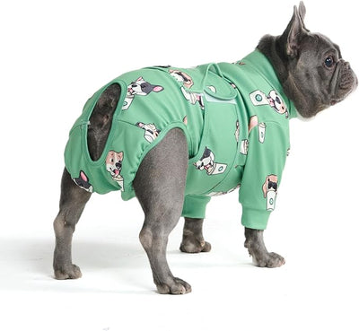 Spark Paws Dog Surgery Recovery Suit – Dog Recovery Suit After Surgery, Anti-Lick Dog Onesie, Abdominal Wound Protector, Soft Cone Alternative for Spay Neuter Male Female Pet Recovery - Pup Cup - L