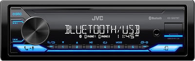 JVC KD-SX27BT Car Stereo with Bluetooth, 100W Digital Media Receiver, 1.5A USB, Single DIN Head Unit with AM/FM Radio & AUX-in, iOS/Android JVC Remote App, 13-Band EQ, Dual Phone Connection