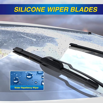 5 PLUS® Windshield Wipers Replacement for Dodge Grand Caravan 2020-2008,Silicone Water Repellent Wiper Blades-26"/20"/16"(Set of 3), OEM Fit HOOK ARM, All-Season, Easy Installation