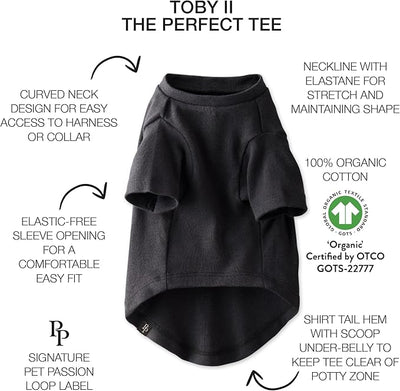 Pet Passion Toby II - The Perfect Tee, 3 Pack Short Sleeve Pet T-Shirt 100% Organic Cotton Tees Clothes for Small, Medium, Large Dogs, Gray Ombre, Medium (20-45 lbs)