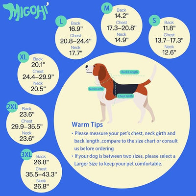 MIGOHI Reflective Waterproof Windproof Dog Coat - Warm Jacket Reversible Stormguard Winter Vest for Small to Large Dogs (Red, XL)