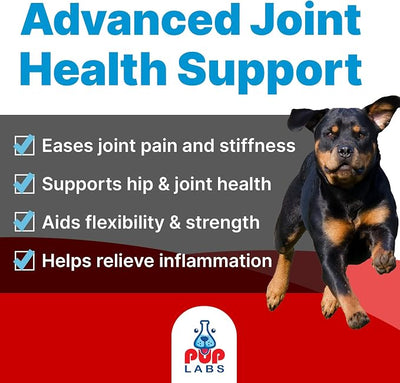 Pup Labs Freedom Joint Chews, Dog Glucosamine Packed with Super Nutrients, Delicious Hip and Joint Chews for Dogs, Pain Relief for Dog Joints to Keep Your Pup Happy and Active, Made in USA, 2-Pack