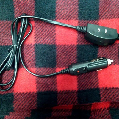 Electric Blankets - 12V Electric Car Heating Blanket Fleece Blanket for Winter Cold Weather Car Travel and Camping Use (Black/Red)