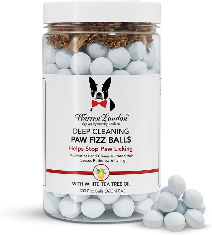 Deep Cleaning Paw Soak for Dogs – 300 Count Fizz Balls | Groomer-Size | Soothes Itchy, Irritated Paws with Seaweed, Tea Tree Oil & Aloe | Anti-Lick Paw Relief & Easy 5-Minute Spa