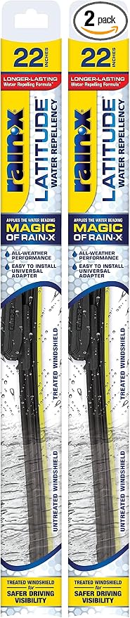 Rain-X Latitude Wiper Blades, 22 Inch, Pack of 2 | 2-in-1 Water Repellent