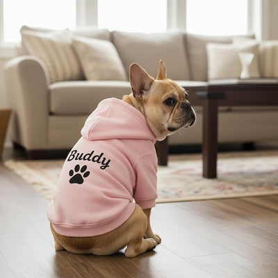Personalized Dog Hoodie with Name/Text, Custom Embroidered or Printed Dog Sweater, Warm Winter Hoodie for Puppies, Cute Birthday Outfit, Unique Gift for Pet Lovers, A1