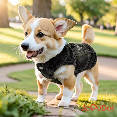 Dog Jeans Black Jacket Denim Pet Coat for Puppy Small Dogs Cotton Classic Overalls Male Cat Costumes Sleeveless Washed Vest Clothes Outfit T-Shirts Chihuahua,Yorkie,Teacup（X-Small）