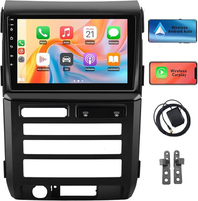 Junsun 5G WiFi Car Radio Stereo for Ford F150 2009-2012,9" HD IPS Touch Display,Wireless CarPlay/Android Auto,GPS DSP RDS,Upgrade Bluetooth 5.0 AM/FM Stereo 2GB RAM 32GB ROM High-end