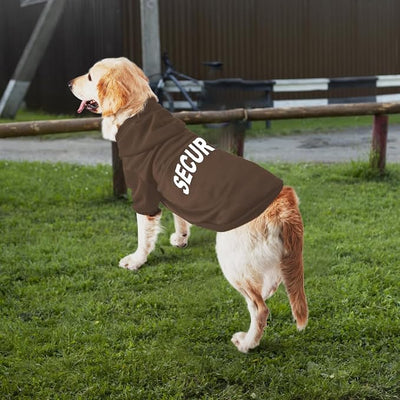 Security Dog Hoodie - Soft & Warm Dog Sweater with Leash Hole Design for Dog Cat,Dog Clothes Pullover Hoodies for Christmas, Holidays and Daily Wear (Brown (Security), Medium)