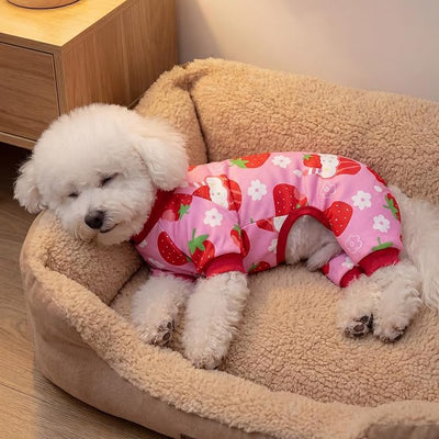 XPUDAC 4 Pieces Dog Pajamas Stretchy Dog Pjs Soft Cute Doggie Clothes for Small Medium Dogs Boy Girl Cats Pet Outfits, X-Small