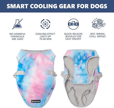 Spark Paws Dog Cooling Vest - SPF 50 UV Sun Protection - Summer Heat Relief Gear for Dogs, Lightweight, Evaporative Cooling - Dog Anxiety Relief Vest During Hot Days - Snowcone, 4XL