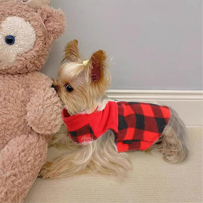 Dog Sweater Vest Fleece Puppy Sweatshirt Pullover Dog Clothes for Small Dogs Boy Girl Stretchy Warm Chihuahua Teacup Clothes Outfits Costume Cat Sweaters, XXS, Red