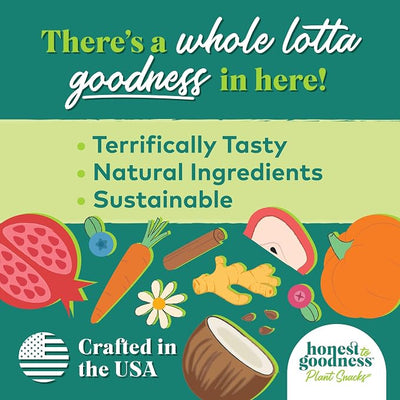 Honest to Goodness Plant Snacks Dog Treats, Enriched with Omega 3s & Postbiotics, 8oz Variety Pack, 6 Bags