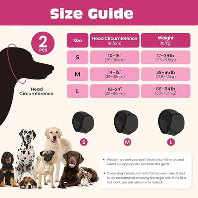 2PCS No Flap Ear Wraps for Dogs, Dog Ear Muffs Noise Protection, Adjustable Calming Dog Ear Protection, Soft Breathable for Grooming, Thunder, Fireworks & Travel (Grey, M)