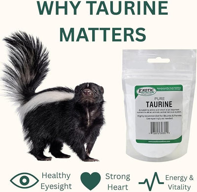 Taurine Powder - Amino Acid Supplement - for Pet Skunks (1/2 Pound)