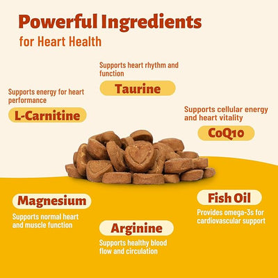Dog Healthy Heart Supplements - Taurine for Dogs with CoQ10, L-Carnitine, Fish Oil, Vitamins - Supports Cardio & Cardiovascular Health, Antioxidant Support, 7.76 oz