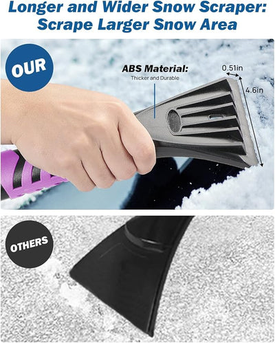 JOYTUTUS 41.5IN Extendable Snow Brush and Ice Scraper, 270°Pivoting Snow Scraper Brush for Car Windshield, Telescoping Ice Scraper, Foam Grip, Heavy Duty Snow Remover for Cars, Trucks, SUV (Purple)