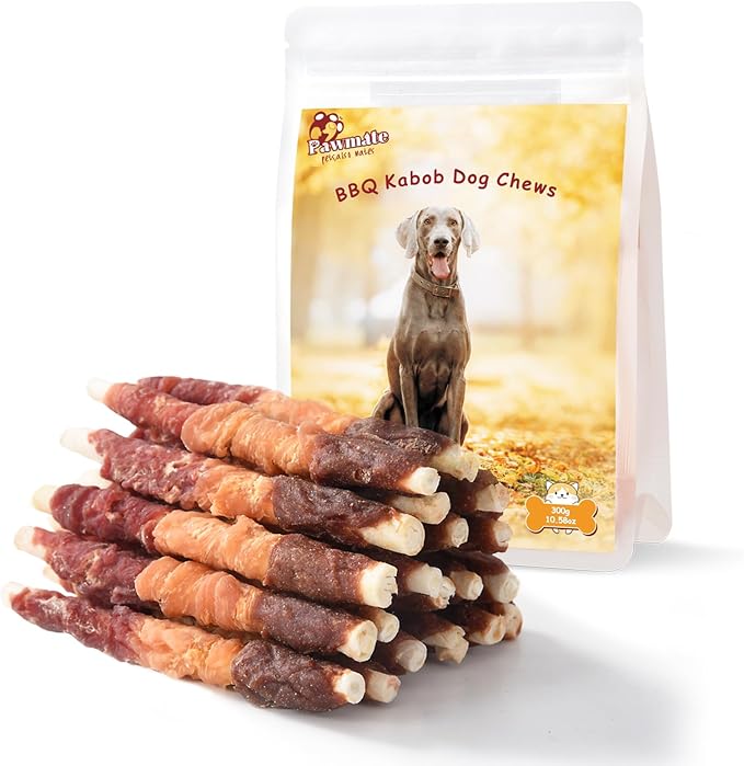 Multi-Flavor Dog Treats Beef Liver, Chicken, and Duck Wrapped Rawhide Sticks, High Protein Grain Free Long Lasting Dog Jerky Chews for Small Medium Large Dogs, 10.6 oz
