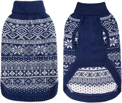 HOMIMP Dog Sweater Argyle - Warm Winter Clothes Puppy Soft Coat, Ugly Dog Sweater for Small Medium and Large Dogs, Pet Clothing Boy Girl, Blue XXS