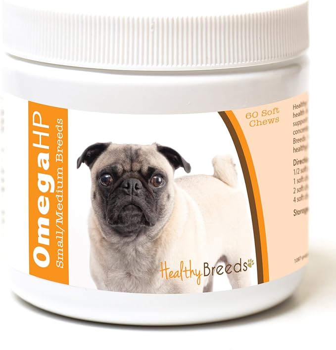 Pug Omega HP Fatty Acid Skin and Coat Support Soft Chews 60 Count