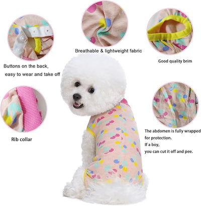 2 Packs Pet Dog Recovery Onesie Suit for Dogs Cats After Surgery,Dog Abdominal Wounds Bandages Cone E-Collar Alternative. (Pink, XL)