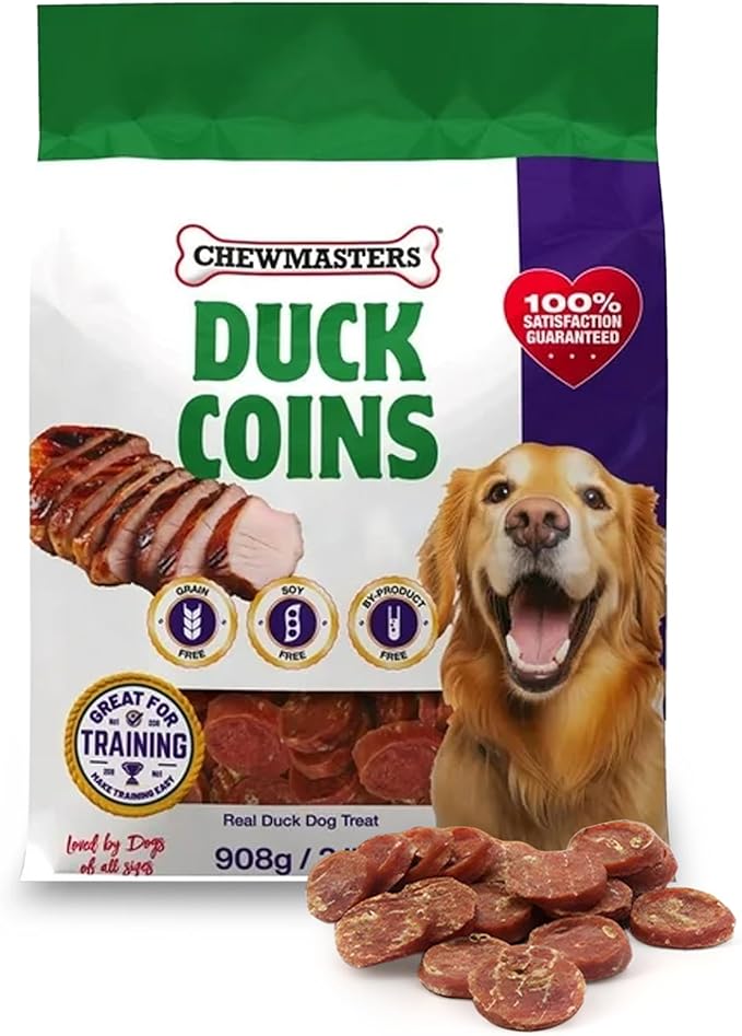Duck Coins - Protein Packed Duck Dog Treats, Low Fat Training Rewards with Real Duck, No Corn Soy Wheat, Simple Recipe Dog Duck Treats for All Breeds - 32 oz