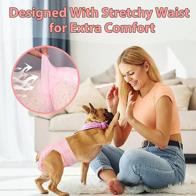 Ambreview Disposable Dog Diapers Female, Just Pull It Up, Doggie Diapers for Female Dogs, Strong Absorbency | Leak Proof, for Dogs in Heat | Elderly | Disabled, L 100 PCS