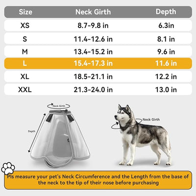 Upgraded Dog Cone Collar for Large Medium Dogs, Soft Dog Cone with Double-Layer Design, Adjustable Pet Recovery Collar for Dogs After Surgery, Elizabethan Collar (L, Grey)