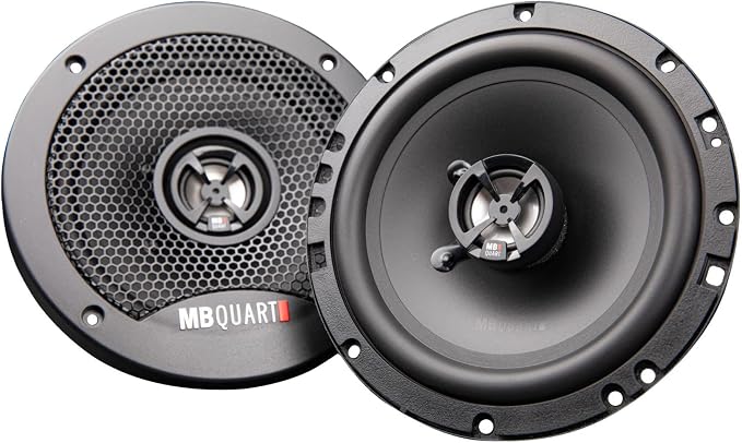 MB Quart Discus High-Performance 6.5" 3-Way Car Audio Component Coaxial Speakers, 120W Peak Power, 60W RMS, 4 Ohm, and 88db Sensitivity