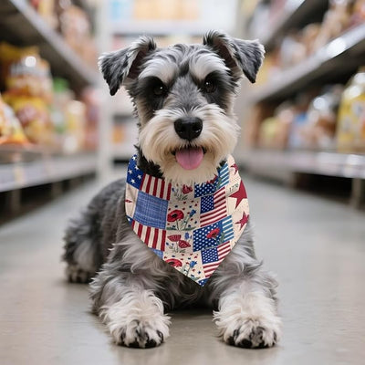 KEIAHUAN USA 250th Anniversary Pet Dog Bandana Triangle Dog Bibs Reversible Washable Puppy Bandanas Adjustable Handkerchief for Boy Pets