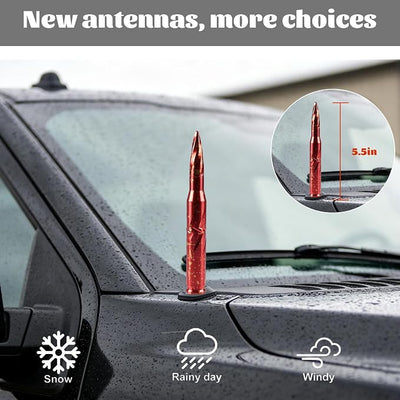 Famobay Stubby Bullet Antenna Car Truck Antenna with Chevy Silverado & GMC Sierra Trucks Heavy Duty Pickup Trucks Accessories（5.5inch Iridescent Color）