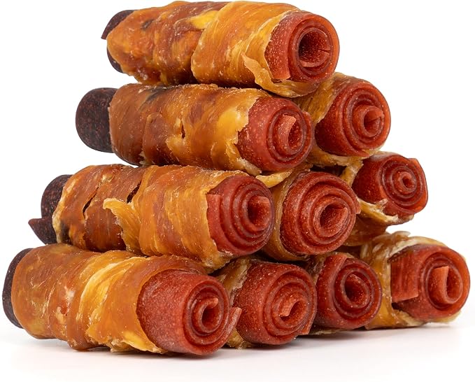 Rawhide-Free Triple Flavor Chicken, Duck & Beef Rolls Dog Treats - Made with Real Meat, 3 Inch Easily Digestible Healthy Snacks for Small Dogs, 13.23 oz