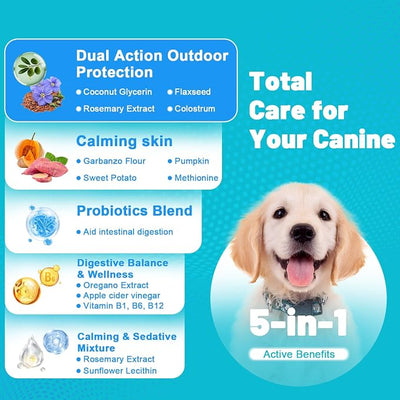 Dog Flea Chewable, Oral Flea Prevention for Dogs Chewable-Hip and Joint Support-Allergy and Immune Support for All Breeds and Sizes(Chicken Flavor, 150 Chews)