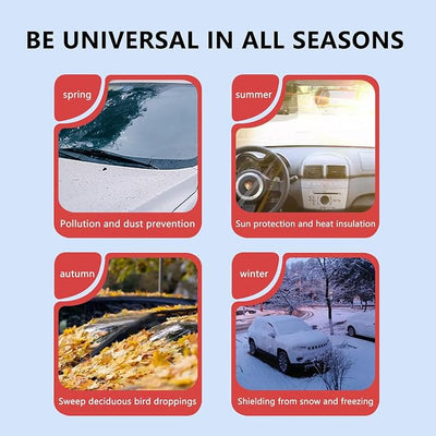 Semi Car Cover with Magnets, Instant Windshield Protector for Snow Sun & Frost, Essential 4-Season Auto Accessory for Outdoor Vehicles