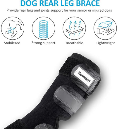 Dog Leg Braces for Back Legs,ACL Brace for Large Dogs Rear Legs, Joint Compression Warps Support for Hind Leg with Injury Sprain, Wound Care and Loss of Stability from Arthritis (1 Pair)