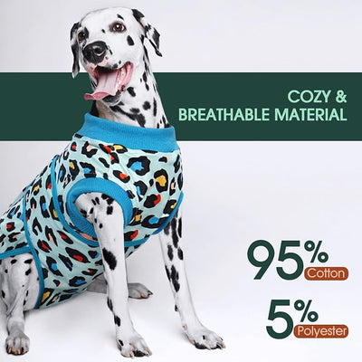 Kuoser Dog Recovery Suit for Dogs After Surgery,Professional Surgical Onesie for Female Male Dogs Spay Neuter,Soft Dog Surgery Suit Bodysuit for Abdominal Wounds Skin Disease,Blue Leopard 2XL
