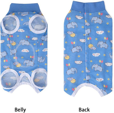 2 Packs Pet Dog Recovery Onesie Suit for Dogs Cats After Surgery,Dog Abdominal Wounds Bandages Cone E-Collar Alternative. (Blue, XS)