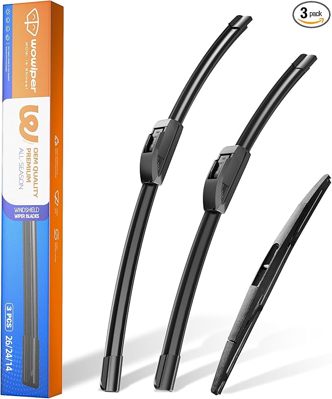 26"+24" Windshield Wiper Blades with 14" Rear Wiper Replacement for Honda Pilot 2016 2017 2018 2019 2020 2021 2022-OEM Quality All-Weather J Hook Wipers(Set of 3)